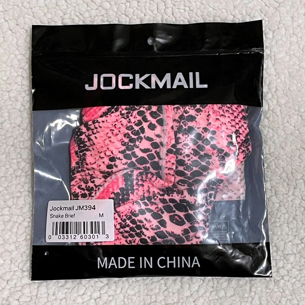 Jockmail Medium (27-30) Mens Pink Snakeskin Print Brief Low Rise Underwear JM394 - Picture 7 of 8